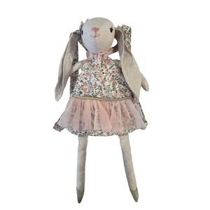 NWT Mon Ami My Dolly Bunny Linen Plush Backpack Floral Dress Tulle Pink 21"